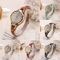 Miniatyrbild 2 av 6: Mode Kvinnor Casual Rund Urtavla Nit PU Läderarmband Armbandsur Dam Analog Quartz Watch Presenter Tillbehör Blue