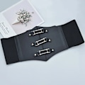 Miniatyrbild 1 av 6: Mode gotiska elastiska bälten för kvinna Sexig svart Pu-läder brett korsettbälte Kvinnlig Cinturones Para Mujer Heart Cummerbunds square One Size