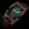 Miniatyrbild 5 av 6: Mode Square Transparent Full Hollow Quartz Herrklockor Vattentät Sport Watch Man Armbandsur Relogio Masculino Gold