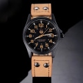 Miniatyrbild 1 av 6: Märke Sport Militärklockor Mode Casual Quartz Watch Läder Analog Herr 2020 Ny SOKI Lyxarmbandsur Relogio Masculino Khaki