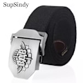 Miniatyrbild 2 av 6: SupSindy män Canvasbälte 3D ryska luftburna trupper VDV metallspänne jeansbälten för män Army Military Taktisk Bälten Man Strap Army Green 100cm