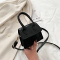 Miniatyrbild 2 av 6: Mini tygväska Krokodilmönster Flip Messenger Crossbody-väska Enkel kvinnlig axelväska Liten fyrkantig damhandväska Ny Pink-2