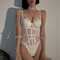 Miniatyrbild 6 av 6: Sexiga underkläder för kvinnor Strappy Body Slimming Underkläder för kvinnor Push up-korsett och Shaper Vadderad med Gather BH Shapewear black M