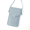 Miniatyrbild 5 av 6: Student Mini Crossbody-väskor Dam Hjärtformad dekoration Transparent Touchscreen Retro Mobiltelefonväska Axelväska Designer BBL103-light gray