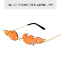 Miniatyrbild 1 av 6: Summer Flame Solglasögon Kvinnor Rimless Wave Glasögon Löpsolglasögon Lyx Trendiga Solglasögon Skärmar Kvinna C