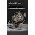 Miniatyrbild 6 av 6: NAVIFORCE Herrklockor Toppmärke Lyx Vattentät 24-timmarsdatum Quartz Watch Man Läder Watch Herr Vattentät klocka RGCEBN BOX