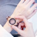 Miniatyrbild 1 av 6: 2020 Damklockor Set Starry Sky Watch Casual Läder Sport Quartz Clock Relogio Feminino Brown Not Box