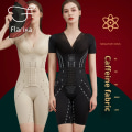 Miniatyrbild 4 av 6: Flarixa Plus Size Bodysuit Shapewear Kvinnor Magkontroll Underkläder Koffein Postpartum Bantning Slida Tillbaka Take Off Body Shaper Black-Short Sleeve XXXL