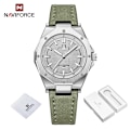 Miniatyrbild 1 av 6: NAVIFORCE Mode Minimalistisk Design Watch för kvinnor Casual Quartz Dam Läder Armbandsur Case Kvinnlig klocka SWGN-BOX