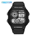 Miniatyrbild 1 av 6: SYNOKE Digital Watch för män Led Vattentät Man Nylon Klockor Lyx Sport Man Armbandsur Stor väckarklocka Relojes Deportivos Full Black