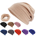 Miniatyrbild 2 av 6: Två-i-ett-mössor Skullies Beanies Herrar Kvinnor Lös Sittande Mjuk Höst Vår Kemoterapi Varma Hattar Dam Tunn Flick Scarf Förlust Alopecia Feminino Ht227 Army Green For 54-58 cm