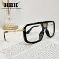 Miniatyrbild 2 av 6: 2022 New Retro Double Bridges Herr Solglasögon Mode Svarta Klara Glasögon Trending Hollow Leopard Blå Solglasögon Män Kvinnor Shad A02 Gold Clear Sunglasses