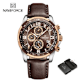 Miniatyrbild 1 av 6: NAVIFORCE Luminous Hands Herrklockor Toppmärke Watch Vattentät Watch Herr Lyx Chronograph Quartz Herrklocka RGCEDBN-BOX