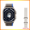 Miniatyrbild 1 av 6: VWAR ZD8 Ultra MAX Plus Smart Watch Series 8 Kompass 49mm Titanium Alloy Bluetooth Call NFC ECG IP68 Vattentät Smartwatch Gold Trail Gray