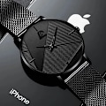 Miniatyrbild 2 av 6: Märke Herrklockor Herr Enkelt Ultratunt mesh i rostfritt stål Bälte Quartz Clock Man Business Läder Armbandsur reloj hombre Mesh Black Red