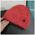 Miniatyrbild 1 av 6: Uspop Nya Dammössor Vinter Tjocka Varma Stickade Mössor Enfärgad Bokstav M Mjukt Hår Skullies Beanies Red elastic 53-59 cm
