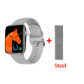 Miniatyrbild 1 av 6: Watch 9 Smart Watch Series 8 Always on Display Blodsocker NFC Smartwatch Herr Dam BT Call Kroppstemperatur För Apple Silver steel