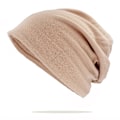 Miniatyrbild 1 av 6: Två-i-ett-mössor Skullies Beanies Herrar Kvinnor Lös Sittande Mjuk Höst Vår Kemoterapi Varma Hattar Dam Tunn Flick Scarf Förlust Alopecia Feminino Ht227 Beige For 54-58 cm
