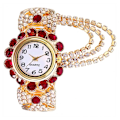 Miniatyrbild 1 av 6: Rhinestone Quartz Watch Shiny Fashion Stable Performance Armband Watch för vardagen Red