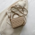 Miniatyrbild 1 av 6: Nytt mode axelväska Rutigt PU-läder Damhandväskor Designer Crossbody-väskor för kvinnor Khaki 20x13x7cm