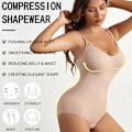 Miniatyrbild 4 av 6: Seamless Shapewear Body Kvinnor Magkontroll Kompression Kroppsformare Waist Trainer Slimmande underkläder i ett stycke Brown XS