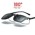 Miniatyrbild 5 av 6: VIVIBEE Flip Up Clip on Solglasögon för män Körning Solglasögon Lättfiske Kvinna Anti-UVA UVB polariserad nattseende lins 4 Photochromic with case