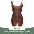 Miniatyrbild 1 av 6: Flarixa bantningskorsett Kvinna Flat Belly Shapewear Kvinnor Helkroppsformare Sömlös rumplyftande Body Magkontroll Underkläder Brown M