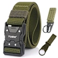 Miniatyrbild 1 av 6: VATLTY Quick Release Elastiskt bälte Herr Hård legering Spänne Stark Äkta Nylon Dam Stretchbälte Utomhussport Arbetsbälte Hane ArmyGreen set(.878) 105CM(.878)