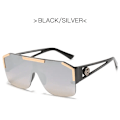 Miniatyrbild 1 av 6: Nya lyxiga överdimensionerade solglasögon för män Brand Designer solglasögon för kvinnor Mode Gradient Square Shades Black Sliver AS Picture