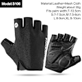 Miniatyrbild 1 av 6: ROCKBROS Half Finger MTB Cykelhandskar Andas landsvägscykelhandskar i nylon Tunna Lätt Slitstark Fingerlös Fitness Vante S106 Black M