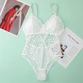 Miniatyrbild 1 av 5: Jerrinut Sexig Korsett Dam Underkläder Body Transparent Spets Mesh Korsett Topp Underkläder Smal midja Bustier Push Up Corselet white