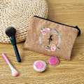 Miniatyrbild 4 av 6: Tjejsminkväska print Klassisk organizer Festtoalettsaker Linne Dragkedja Organizer Tote Förvaringspåse Present C 003 (Linen)