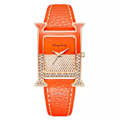 Miniatyrbild 6 av 6: Rektangel Elegant Kvinnor 2022 Modeklockor Diamant Lyx Läder Dam Quartz Watch Kvaliteter Kristallurtavla Kvinnlig klocka Red