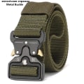 Miniatyrbild 1 av 6: FRALU bälte män utomhusjakt metall taktiskt bälte multifunktionslegering spänne hög kvalitet Marine Corps canvas bälte för män green JS 45to47inch