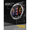 Miniatyrbild 4 av 6: LEMFO LF26 Max Smart Watch Herr Bluetooth Call Smartwatch IP68 Vattentät 360 HD Screen Standby för Android IOS Black silver