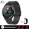 Miniatyrbild 1 av 6: Smärtfri Icke-invasiv Blodsocker Watch Män EKG PPG Laserbehandling Hälsa Blodtryck Sport Smartklocka GlucometerWatch mesh belt