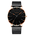Miniatyrbild 1 av 6: Herrmode Minimalistisk Ultra Tunna klockor för män Enkel Business Rostfritt stål Mesh bälte Quartz Watch relogio masculino Mesh Orange Rose