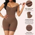 Miniatyrbild 4 av 6: Sömlös Kvinnors Body Stor storlek Nya Höftlyftande Shapewear Damkorsett Body Sling Kropp Mage Kroppsunderkläder i ett stycke WD023-Coffee L