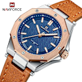 Miniatyrbild 2 av 6: NAVIFORCE Mode Minimalistisk Design Watch för kvinnor Casual Quartz Dam Läder Armbandsur Case Kvinnlig klocka RGBB