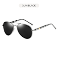 Miniatyrbild 1 av 6: FUQIAN Mode Pilot Män Polariserade Solglasögon Oversized Metal Aviation Man Solglasögon Klassiska Svarta Driving Shades UV400 Gun Black Polarized