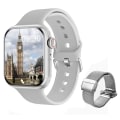 Miniatyrbild 1 av 6: Ny Bluetooth Call Watch 9 Smart Watch Herr Siri NFC GPS Tracker Blodtryck Puls Sport Smartwatch För Apple Watch White mesh NFC