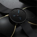 Miniatyrbild 4 av 6: Nya Herr Ultra ThinMinimalist Quartz Casual Läderklockor Watch Man Enkel Rostfritt stål Mesh Band Klocka Reloj Hombre Mesh Black Red