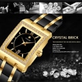Miniatyrbild 3 av 6: WWOOR Reloj Nytt mode watch diamantklocka Toppmärke lyx fyrkantig armbandsur Enkel watch Liten watch Relogio Feminino Silver black