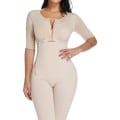 Miniatyrbild 2 av 4: Waist trainer Slimming Shapewear Colombianas Post-kirurgi Helkroppsarmformare Body Suit Powernet Gördel Svart Tan XL