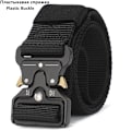 Miniatyrbild 1 av 6: Army Style Stridsbälten Snabbkoppling Taktiskt bälte Mode Män Militär Canvas Midjeband Utomhus Jakt Vandringsredskap 8 färger Black 1 45to47inch