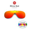 Miniatyrbild 1 av 6: VIVIBEE Rimless Flip Up Clip On Solglasögon Män Kör UV400 Polariserad Spegel Röd Lins Fiske Stor storlek Fancy Design Glasögon 2 Mirror Red Without Plastic Case