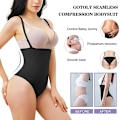 Miniatyrbild 4 av 6: Stringtrosa Body Shapewear Kvinnor Underbyst Body Shaper Magkontroll Bantning Underkläder Push Up Butt Lifter Magformare Korsett Black M