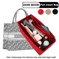 Miniatyrbild 2 av 6: Insatsväska i filt tyg Passar BOKTOTO Smink Handväska Organizer Resor Innerväska Kosmetikväska Mammaväska Fit ONTHEGO Tote Red LV ONTHEGO M