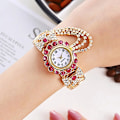 Miniatyrbild 3 av 6: Rhinestone Quartz Watch Shiny Fashion Stable Performance Armband Watch för vardagen Red 2