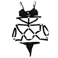 Miniatyrbild 1 av 2: YBFDO Goth Underkläder Set Hot Sele Outfits Nattklänning Sexiga underkläder Strumpebandsbälte 4 delar Sexunderkläder Kostym Klubbkläder black M